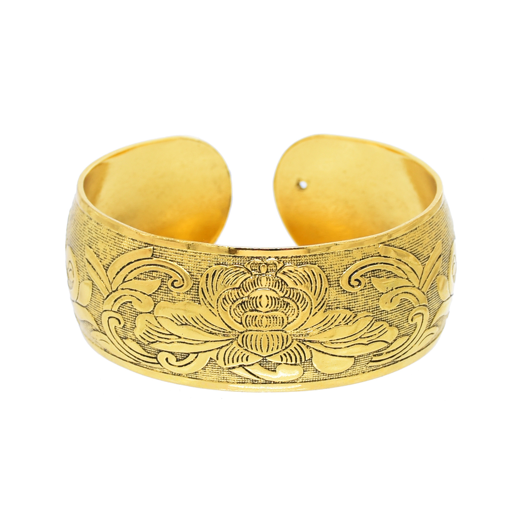 Ethnic Fashion Pakistan - Vintage Golden Tibetan Silvery Cuff Bracelet