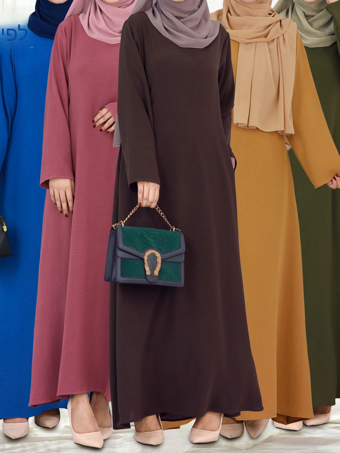 Ethnic Fashion Dubai - Multicolored Large Size Women's Dress Middle