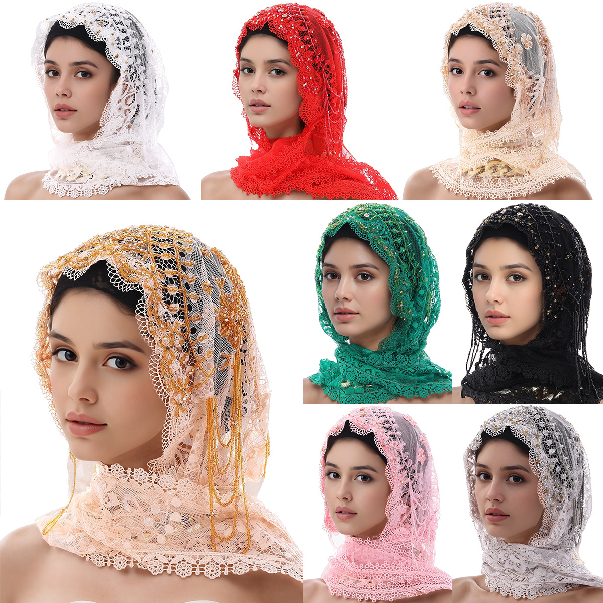Ethnic Fashion Wear For Women - Handmade Stylish Shawl Scarf Headscarf Lace