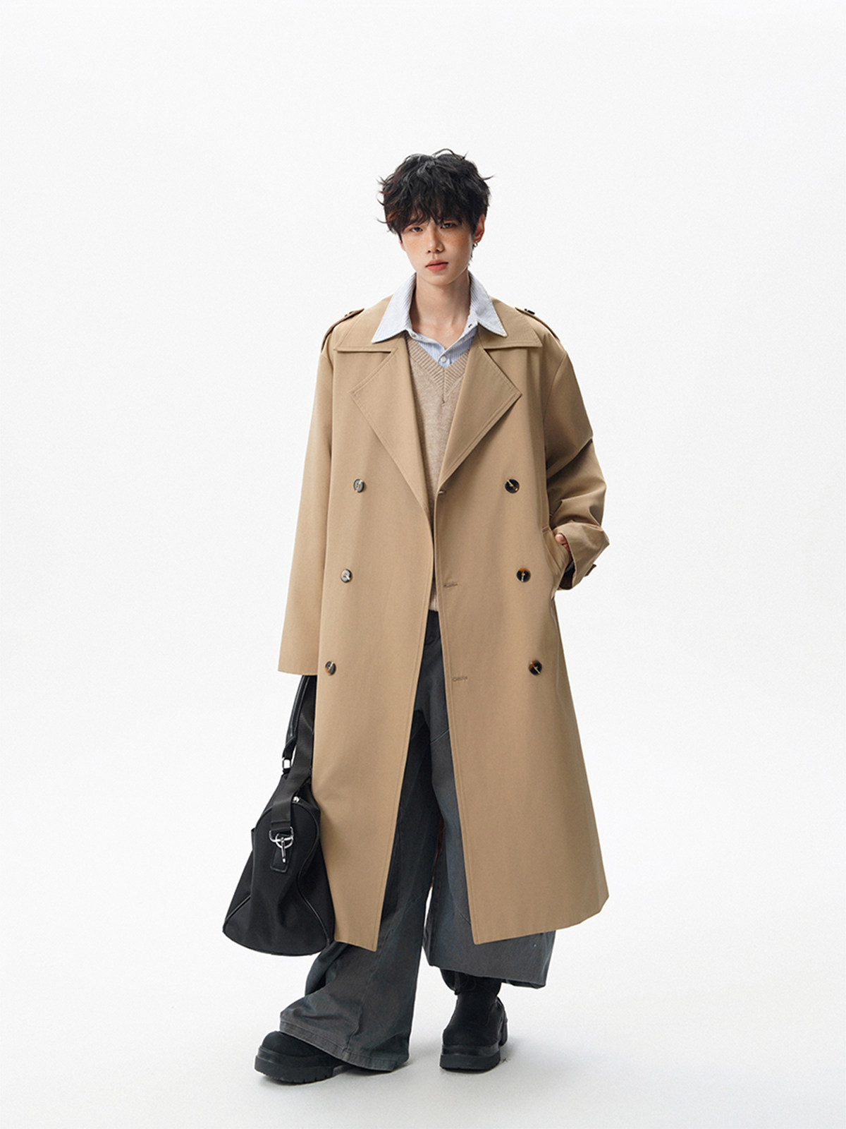 Ethnic Fashion World - Trench Grey Coat Mens World Vacationer