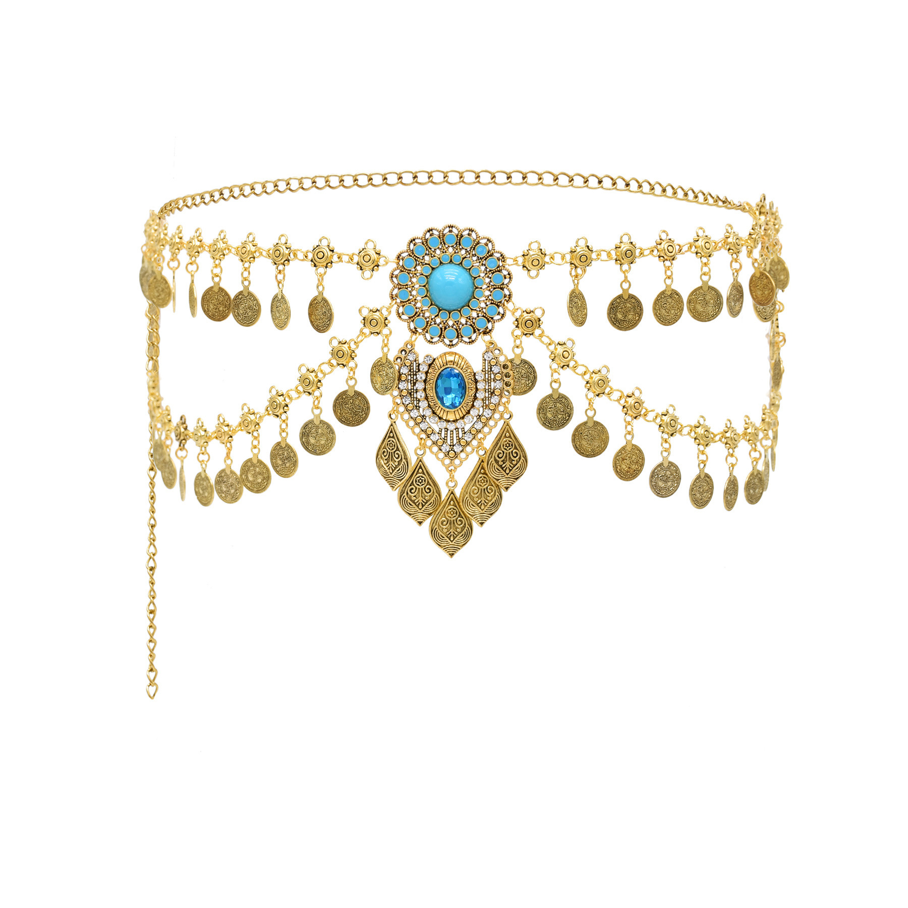 Ethnic Fashion Co In - New Bohemian Coin Tassels Faux Turquoise