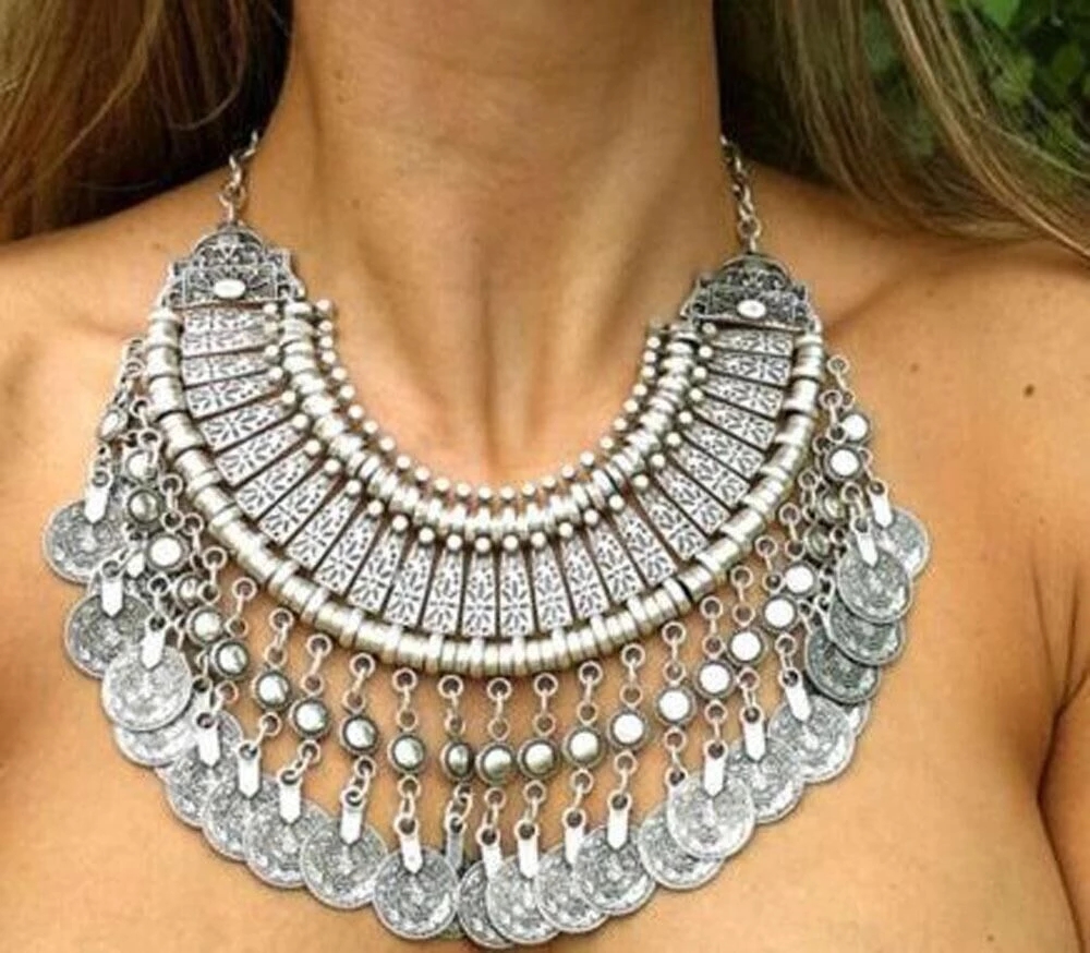 Vintage Silvery Coins Necklace - Ethnic Fashion Pakistan recensie en prijs