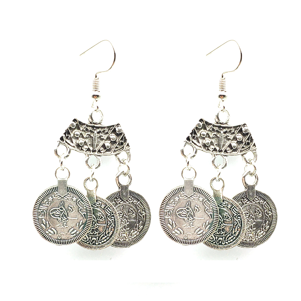 Vintage Silvery 3 Coins Pendan - Ethnic Fashion Pakistan recensie en prijs