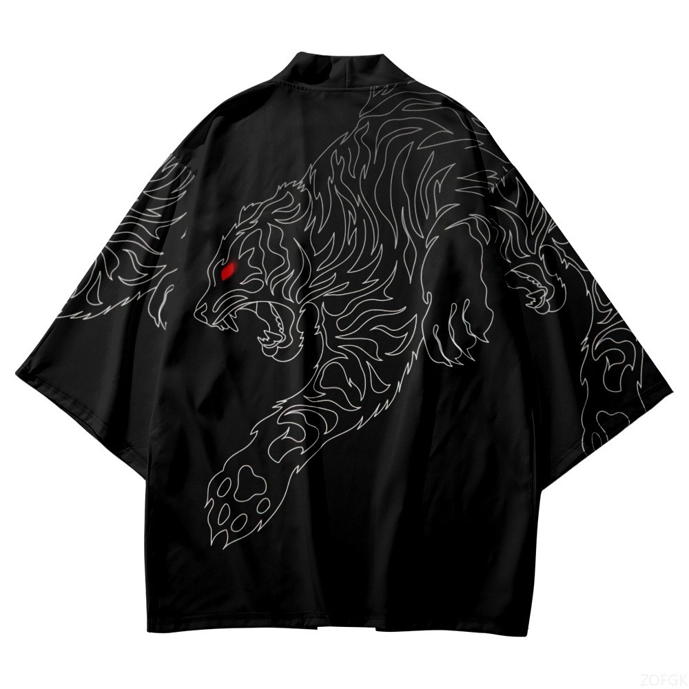 Black Kimono Open Collar Men's - Haori Japanese Jacket recensie en prijs