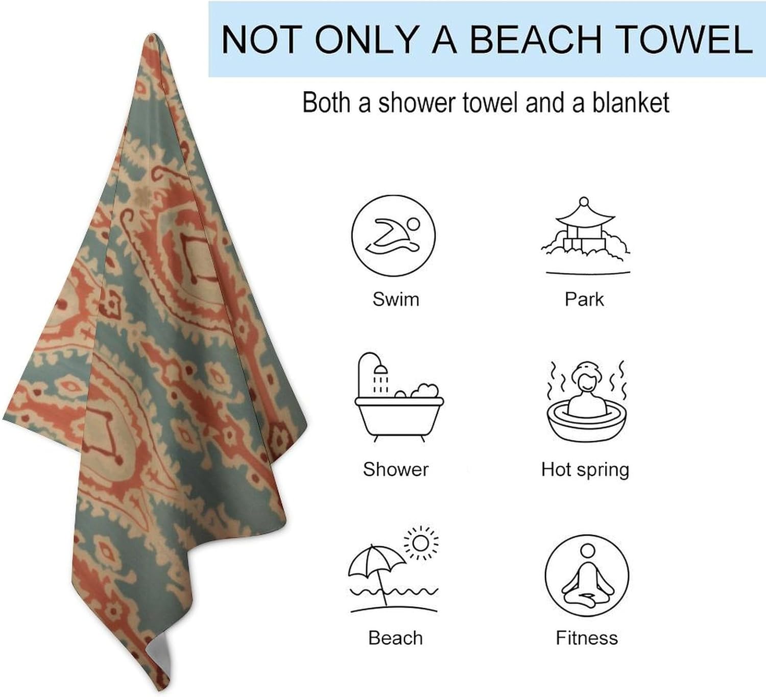 Fabric Pattern Beach Towels Ab - Ikat Woven Fabric recensie en prijs