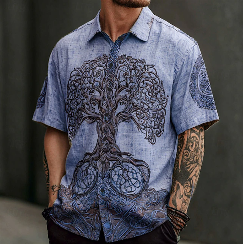 Vintage Men's Shirt Short Slee - Ethnic Fashion World recensie en prijs