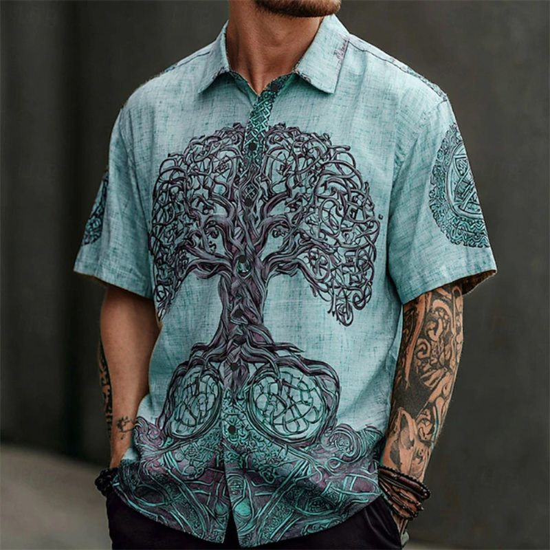 Vintage Men's Shirt Short Slee - Ethnic Fashion World recensie en prijs