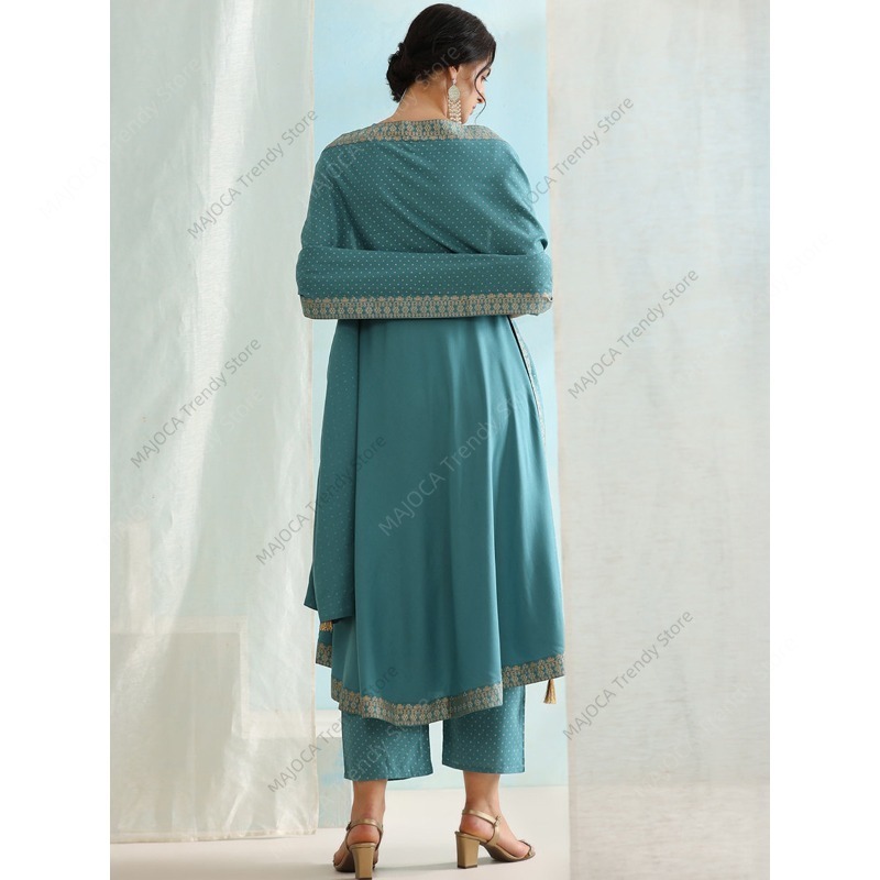 Peacock Blue Indian Women 3 Pi - Salwar Kameez Set recensie en prijs