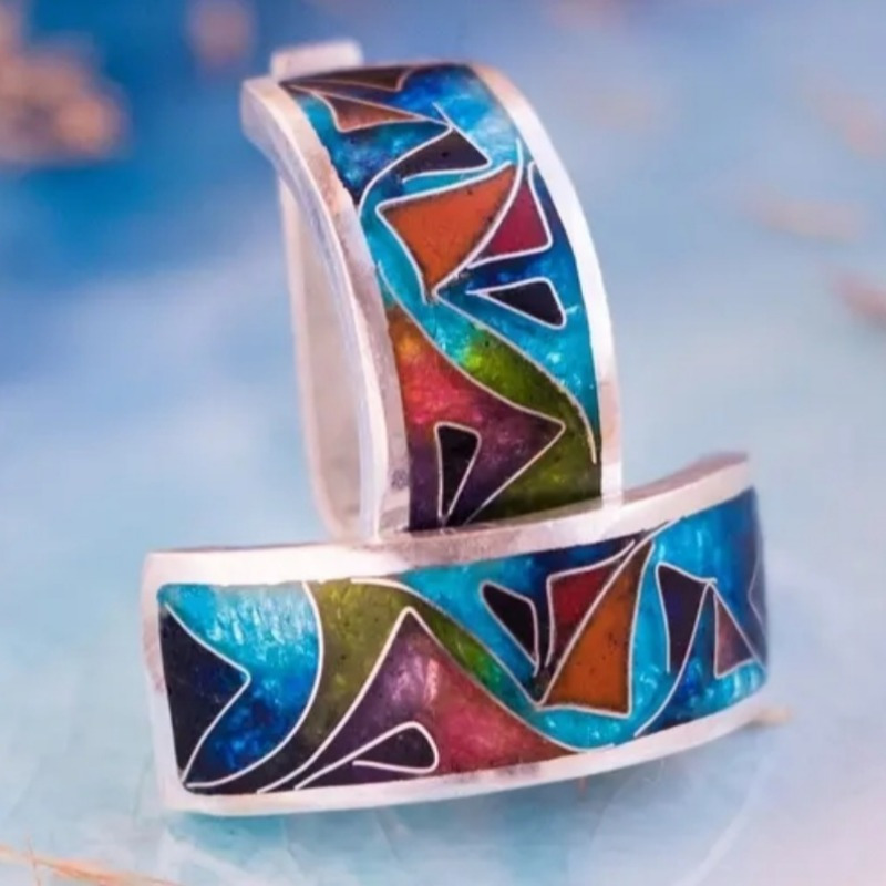 Ethnic Silver Color Enamel Hoo - Ethnic Fashion Wear For Women recensie en prijs