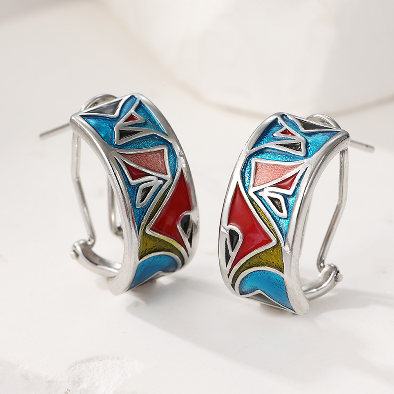 Ethnic Silver Color Enamel Hoo - Ethnic Fashion Wear For Women recensie en prijs