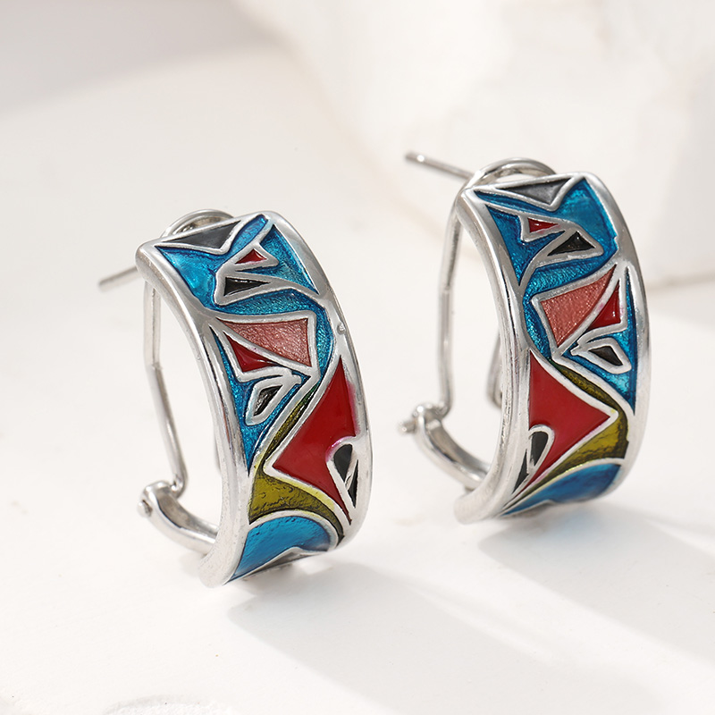 Ethnic Silver Color Enamel Hoo - Ethnic Fashion Wear For Women recensie en prijs