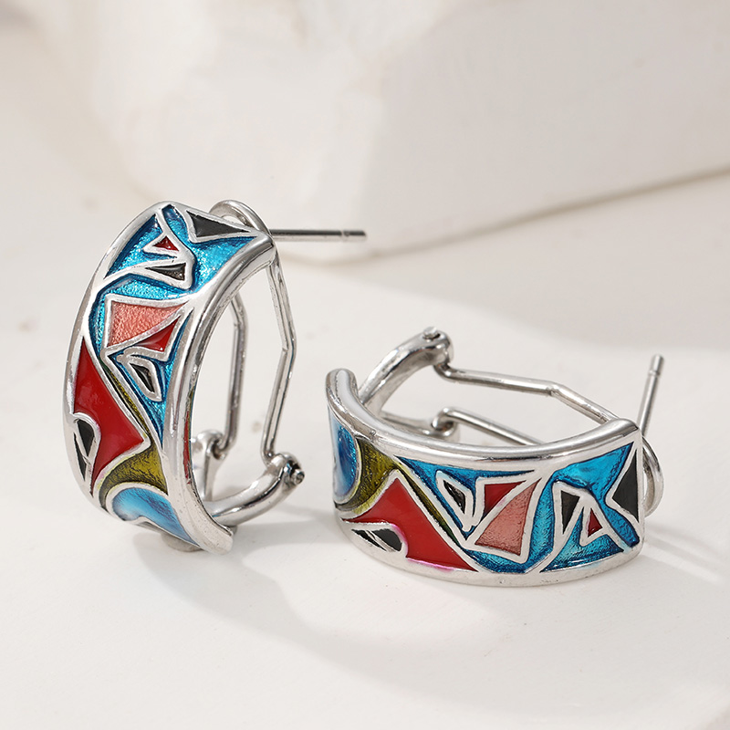 Ethnic Silver Color Enamel Hoo - Ethnic Fashion Wear For Women recensie en prijs