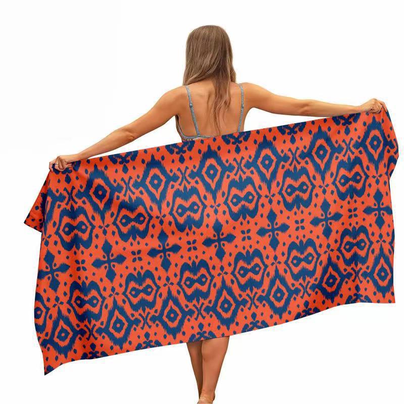Orange Blue Ikat Geometric Bea - Ikat Woven Fabric recensie en prijs