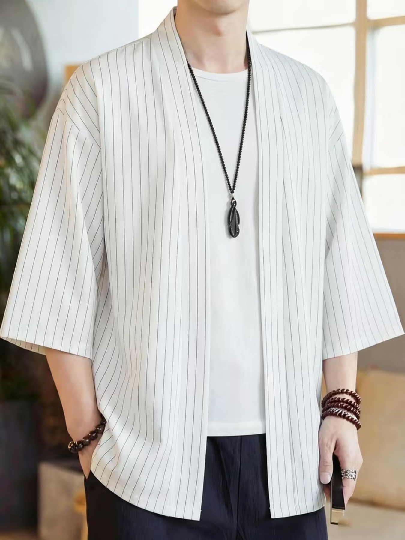 Japanese Striped Kimono Cardig - Haori Japanese Jacket recensie en prijs