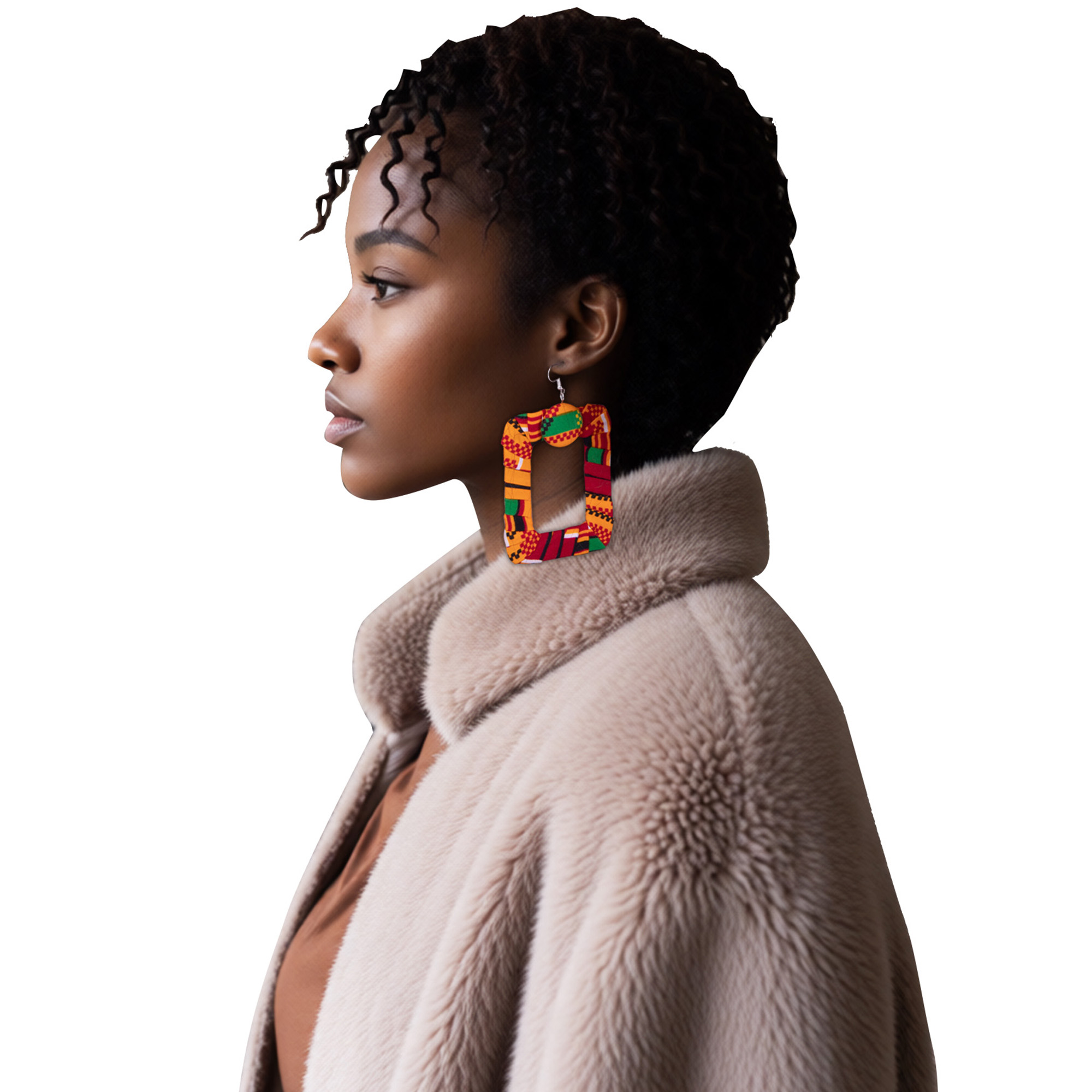 African Wax Print Square Hoop  - Ethnic Fashion Wear For Women recensie en prijs