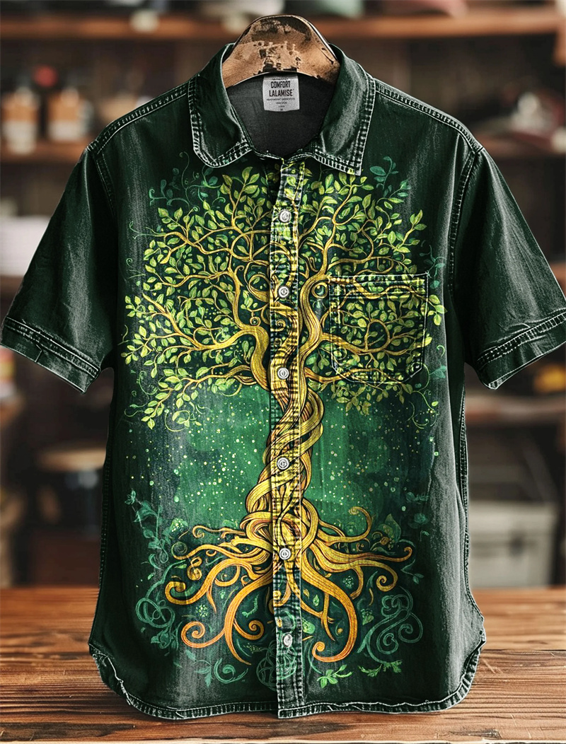 Men's Linen Shirt Vintage Shor - Ethnic Fashion World recensie en prijs