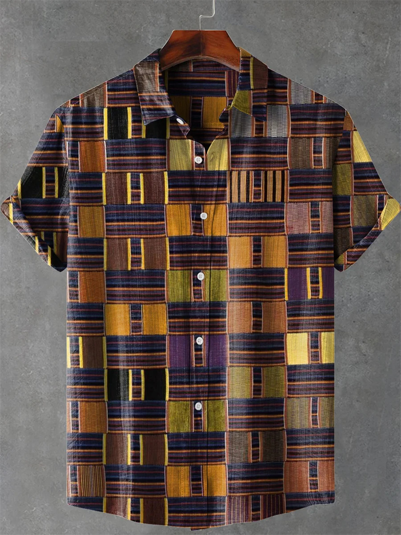 Men's Linen Shirt Vintage Shor - Ethnic Fashion World recensie en prijs