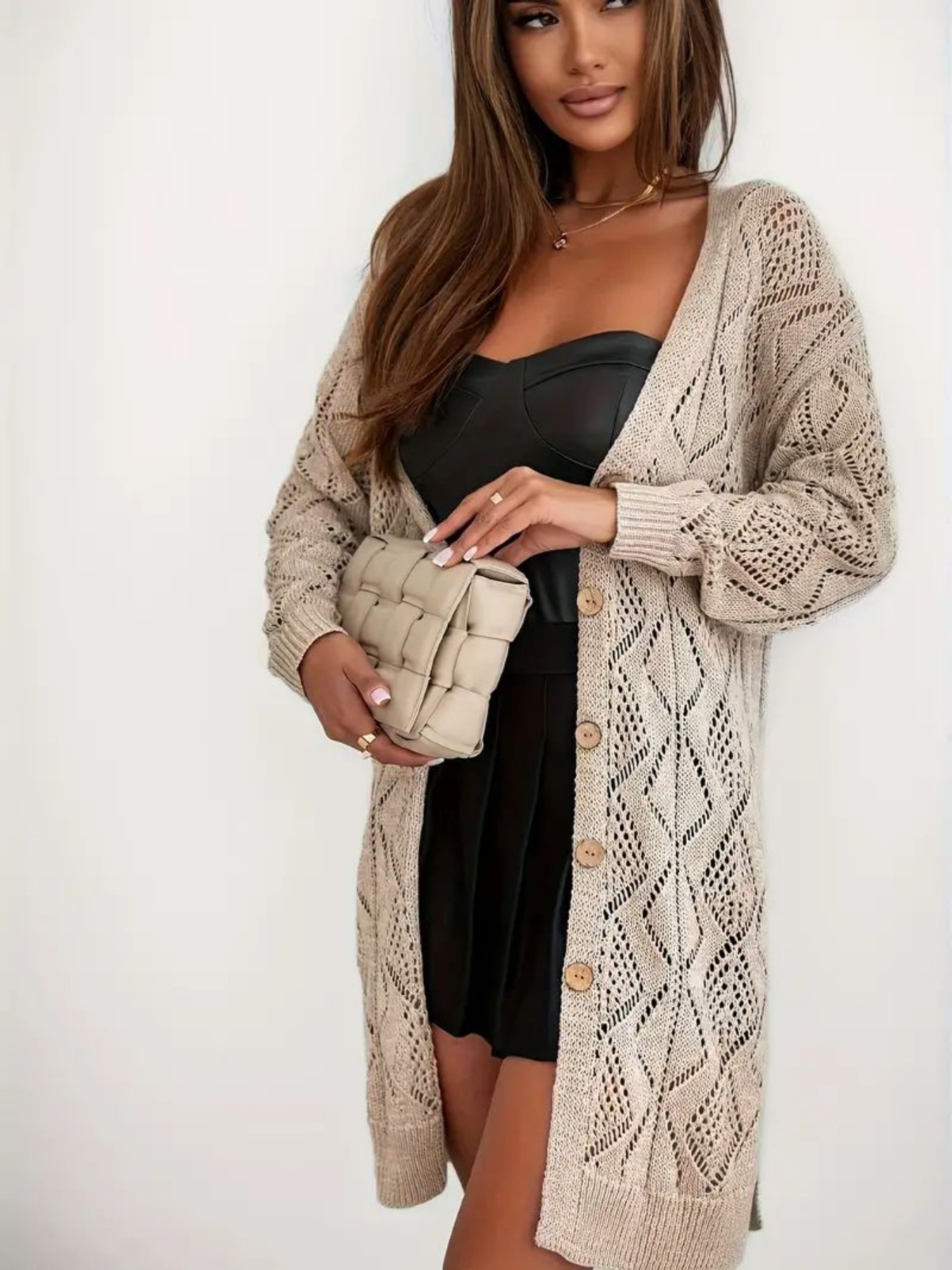 Women's Loose Fit Lace Knit Ca - Ethnic Fashion India recensie en prijs